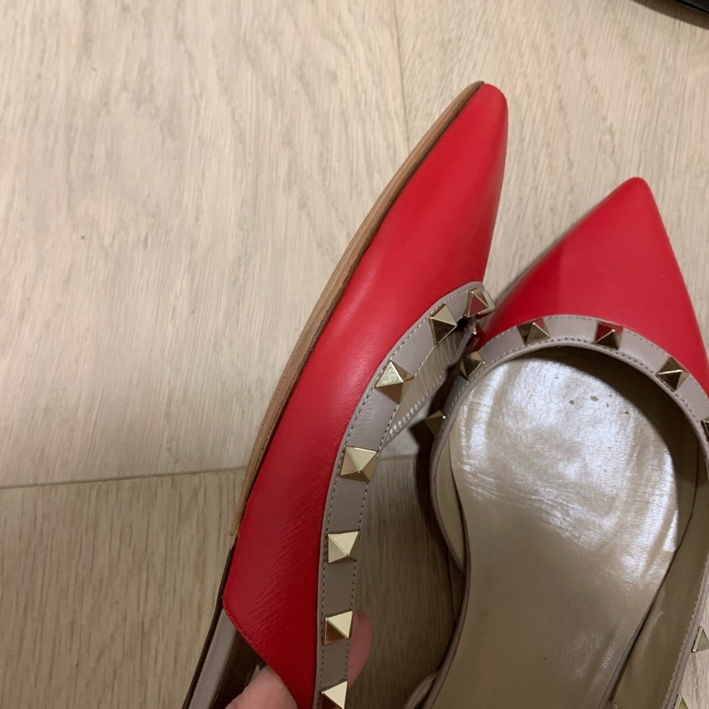 Red Valentino sling backs with gold studs size 38 - Picture 5 of 10